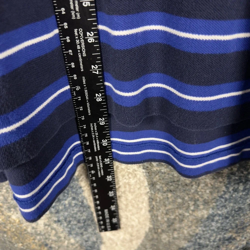 Polo Ralph Lauren Striped Polo Shirt Mens XL Blue Excellent Short Sleeve Pique
